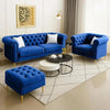 Luxury Chesterfield Velvet Sofa Tufted Design with Nailhead Trim Upholstered Lounge Classic Living Room Couch for Hallways / Office