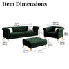 Luxury Chesterfield Velvet Sofa Tufted Design with Nailhead Trim Upholstered Lounge Classic Living Room Couch for Hallways / Office