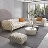 Carpanalli Chesterfield Sofa Set Velvet Tufted Button Design Uphlostered, Gold Metal Legs for Living Room & Bedroom
