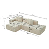 WOOD VOGUE Luxury L-Shaped 4 Seater Sofa Set With Pillow | Comfortable Corner Sofa Elegant Design Soft Fabric For Home & Office