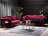 Carpanalli Chesterfield Sofa Set Velvet Tufted Button Design Uphlostered, Gold Metal Legs for Living Room & Bedroom
