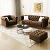Carpanalli Chesterfield Sofa Set Velvet Tufted Button Design Uphlostered, Gold Metal Legs for Living Room & Bedroom