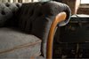 A to Z Furniture Classic 3 Seater Luxury Chesterfield Sofa in Velvet for Home Living Room & Office Colour (Dark Grey)