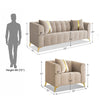 WOOD VOGUE Elegant 3+1+1 Seater Sofa Wooden Frame, Plush Cushions & Luxurious Comfort For Home & Office