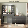 Modern Vanity Desk with Mirror & Lights, Storage Drawers and Adjustable Shelve