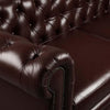 CARPANALLI 3 Seater Sofa Modern Style Leatherette Chesterfield Sofa with Wooden Leg's Button Tufted for Home & Living Room & Office