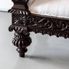 3 Seater Diwan Sofa Mango Wood Traditional Design Walnut Finish Luxury Look for Living Room Furniture