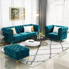 wood vogue Large Sofa PU, Sofa Furniture Sofa Set Modern Couch Furniture Sofa Classic Tufted Chesterfield Sofa Set 3+2+1=6 Seater 1 footrest  Tufted Back for Living Room,