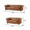 Carpanalli Chesterfield Sofa Set Velvet Tufted Button Design Uphlostered, Gold Metal Legs for Living Room & Bedroom