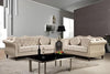 Carpanalli Chesterfield Sofa Set Velvet Tufted Button Design Uphlostered, Gold Metal Legs for Living Room & Bedroom