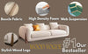 WOOD VOGUE Modern 3 Seater Sofa Chesterfield Wooden Leg's Terry Febric Luxury Soft Cushion Comfurt Sofa For Home & Office
