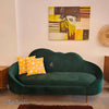 Carpanalli 2 Seater Sofa Velvet Febric Upholstered Cloud Shape Design with Metal Leg's Modern Sofa for Living Room/Guest Room (Green)