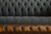 A to Z Furniture Classic 3 Seater Luxury Chesterfield Sofa in Velvet for Home Living Room & Office Colour (Dark Grey)