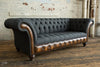 A to Z Furniture Classic 3 Seater Luxury Chesterfield Sofa in Velvet for Home Living Room & Office Colour (Dark Grey)