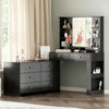 Modern Vanity Desk with Mirror & Lights, Storage Drawers and Adjustable Shelve