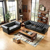 Carpanalli 3+2 = 5 Seater Sofa Leatherette Chesterfield with Wooden Leg's Sofa Contemporary Comfort for Home & Office
