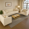 WOOD VOGUE Elegant 3+1+1 Seater Sofa Wooden Frame, Plush Cushions & Luxurious Comfort For Home & Office