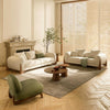 WOOD VOGUE Modern 3 Seater Sofa Chesterfield Wooden Leg's Terry Febric Luxury Soft Cushion Comfurt Sofa For Home & Office
