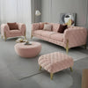 Carpanalli Chesterfield Sofa Set Velvet Tufted Button Design Uphlostered, Gold Metal Legs for Living Room & Bedroom