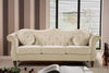 Carpanalli Chesterfield Sofa Set Velvet Tufted Button Design Uphlostered, Gold Metal Legs for Living Room & Bedroom