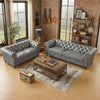 Carpanalli 3+2 = 5 Seater Sofa Leatherette Chesterfield with Wooden Leg's Sofa Contemporary Comfort for Home & Office