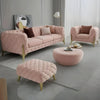 Carpanalli Chesterfield Sofa Set Velvet Tufted Button Design Uphlostered, Gold Metal Legs for Living Room & Bedroom