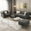 Carpanalli Chesterfield Sofa Set Velvet Tufted Button Design Uphlostered, Gold Metal Legs for Living Room & Bedroom