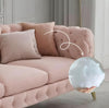 Carpanalli Chesterfield Sofa Set Velvet Tufted Button Design Uphlostered, Gold Metal Legs for Living Room & Bedroom
