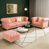 Carpanalli Chesterfield Sofa Set Velvet Tufted Button Design Uphlostered, Gold Metal Legs for Living Room & Bedroom
