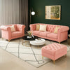Carpanalli Chesterfield Sofa Set Velvet Tufted Button Design Uphlostered, Gold Metal Legs for Living Room & Bedroom