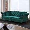 Luxury Chesterfield Velvet Sofa Tufted Design with Nailhead Trim Upholstered Lounge Classic Living Room Couch for Hallways / Office