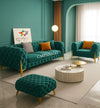 Carpanalli Chesterfield Sofa Set Velvet Tufted Button Design Uphlostered, Gold Metal Legs for Living Room & Bedroom