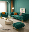 Carpanalli Chesterfield Sofa Set Velvet Tufted Button Design Uphlostered, Gold Metal Legs for Living Room & Bedroom