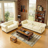 Carpanalli 3+2 = 5 Seater Sofa Leatherette Chesterfield with Wooden Leg's Sofa Contemporary Comfort for Home & Office