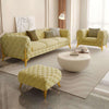 Carpanalli Chesterfield Sofa Set Velvet Tufted Button Design Uphlostered, Gold Metal Legs for Living Room & Bedroom