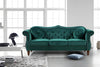 Luxury Chesterfield Velvet Sofa Tufted Design with Nailhead Trim Upholstered Lounge Classic Living Room Couch for Hallways / Office