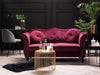Carpanalli Chesterfield Sofa Set Velvet Tufted Button Design Uphlostered, Gold Metal Legs for Living Room & Bedroom