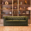 CARPANALLI 3 Seater Sofa Modern Style Leatherette Chesterfield Sofa with Wooden Leg's Button Tufted for Home & Living Room & Office