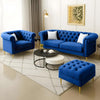 Carpanalli Chesterfield Sofa Set Velvet Tufted Button Design Uphlostered, Gold Metal Legs for Living Room & Bedroom
