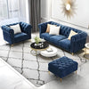 Carpanalli Chesterfield Sofa Set Velvet Tufted Button Design Uphlostered, Gold Metal Legs for Living Room & Bedroom
