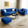 Carpanalli Chesterfield Sofa Set Velvet Tufted Button Design Uphlostered, Gold Metal Legs for Living Room & Bedroom