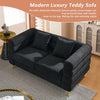 Carpanalli 3 Sater Sofa Upholstered Comfortable Teddy Febric with Metal Leg's Contemporary Three Seater Modern with Throw Pillow