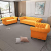 wood vogue Large Sofa PU, Sofa Furniture Sofa Set Modern Couch Furniture Sofa Classic Tufted Chesterfield Sofa Set 3+2+1=6 Seater 1 footrest  Tufted Back for Living Room,