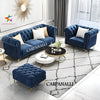 Carpanalli Chesterfield Sofa Set Velvet Tufted Button Design Uphlostered, Gold Metal Legs for Living Room & Bedroom