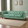 CARPANALLI 3 Seater Sofa Modern Style Leatherette Chesterfield Sofa with Wooden Leg's Button Tufted for Home & Living Room & Office