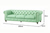CARPANALLI 3 Seater Sofa Modern Style Leatherette Chesterfield Sofa with Wooden Leg's Button Tufted for Home & Living Room & Office