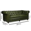 CARPANALLI 3 Seater Sofa Modern Style Leatherette Chesterfield Sofa with Wooden Leg's Button Tufted for Home & Living Room & Office
