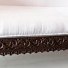 3 Seater Diwan Sofa Mango Wood Traditional Design Walnut Finish Luxury Look for Living Room Furniture