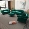 wood vogue Large Sofa PU, Sofa Furniture Sofa Set Modern Couch Furniture Sofa Classic Tufted Chesterfield Sofa Set 3+2+1=6 Seater 1 footrest  Tufted Back for Living Room,