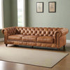 CARPANALLI 3 Seater Sofa Modern Style Leatherette Chesterfield Sofa with Wooden Leg's Button Tufted for Home & Living Room & Office